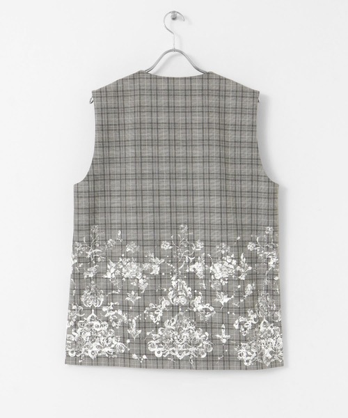 KBF（ケイビーエフ）の「レースプリントチェックベスト（ベスト・レディース・グレー系その他/ブラウン系その他・ONE）」の3枚目の写真