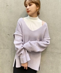 one after another NICE CLAUP | 【袖の取り外し可能】マルチウェイ深Vあきニット(ニット/セーター)