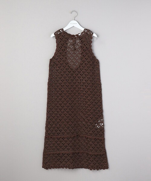 Firsthand(ファーストハンド)の「Firsthand/ファーストハンド Ganni / ガニー Metallic Crochet Open Back Dress/ クロシェットワンピース(ワンピース・レディース・ブラウン・SMALL)」の1枚目の写真