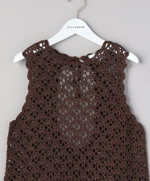 Firsthand(ファーストハンド)の「Firsthand/ファーストハンド Ganni / ガニー Metallic Crochet Open Back Dress/ クロシェットワンピース(ワンピース・レディース・ブラウン・SMALL)」の4枚目の写真