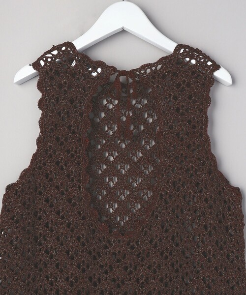 Firsthand(ファーストハンド)の「Firsthand/ファーストハンド Ganni / ガニー Metallic Crochet Open Back Dress/ クロシェットワンピース(ワンピース・レディース・ブラウン・SMALL)」の7枚目の写真