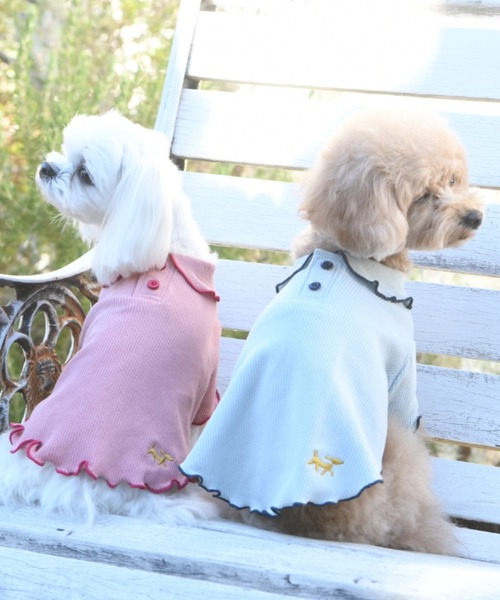 ROPE' PICNIC(ロペピクニック)の「ROPE PICNIC/丸襟パイピングブラウス(ペットウェア・レディース・ピンク/グリーン・XS/M/2M/S/2XS/2L/L)」の3枚目の写真