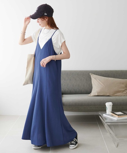 DISCOAT(ディスコート)の「【WEB限定】マーメイドカットキャミワンピース(ワンピース・レディース・チャコールグレー/ブラック/ベージュ/ブルー/グリーン/オレンジ/ブラウン/レッド・FREE)」の7枚目の写真