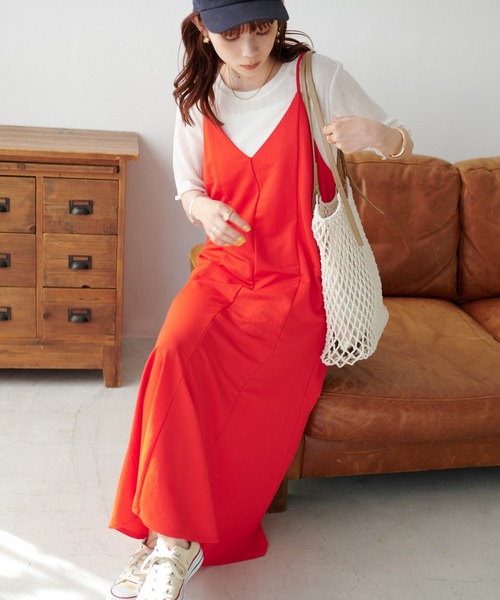 DISCOAT(ディスコート)の「【WEB限定】マーメイドカットキャミワンピース(ワンピース・レディース・チャコールグレー/ブラック/ベージュ/ブルー/グリーン/オレンジ/ブラウン/レッド・FREE)」の19枚目の写真