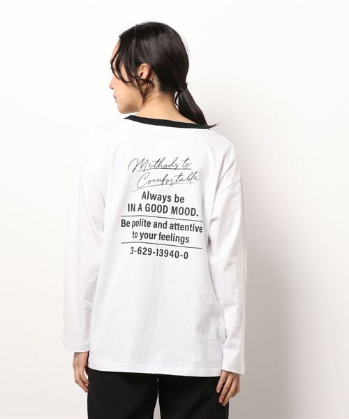 AMERICAN HOLIC(アメリカンホリック)の「リンガーロゴプリントカットプルオーバー(Tシャツ/カットソー・レディース・オフホワイト・L/M)」の3枚目の写真