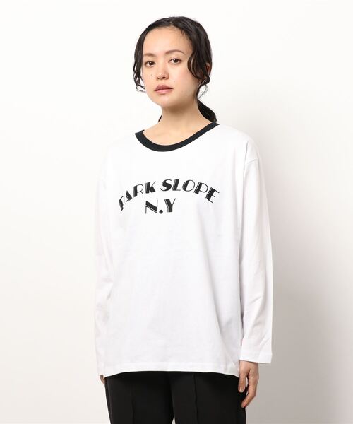 AMERICAN HOLIC(アメリカンホリック)の「リンガーロゴプリントカットプルオーバー(Tシャツ/カットソー・レディース・オフホワイト・L/M)」の4枚目の写真