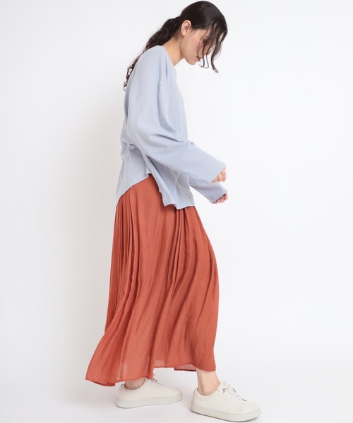 RNA-N(アールエヌエーエヌ)の「M1821 40強撚ビッグロンT(Tシャツ/カットソー・レディース・アッシュグレー/ライトベージュ/スミクロ・MEDIUM)」の9枚目の写真
