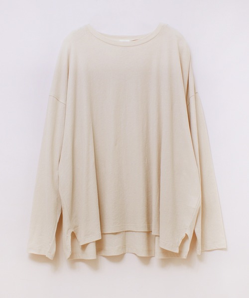 RNA-N(アールエヌエーエヌ)の「M1821 40強撚ビッグロンT(Tシャツ/カットソー・レディース・アッシュグレー/ライトベージュ/スミクロ・MEDIUM)」の18枚目の写真