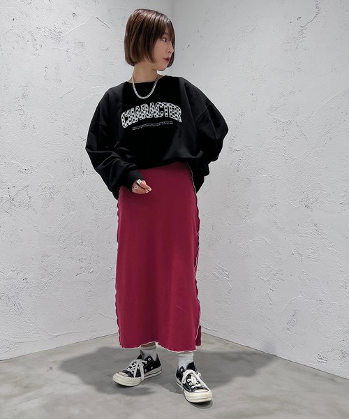 apres jour mignon(アプレジュールミニョン)の「テレコメローナロースカート【ZOZOTOWN限定アイテム】(スカート・レディース・ブラック/ピンク/アイボリー・フリー/X-LARGE)」の1枚目の写真