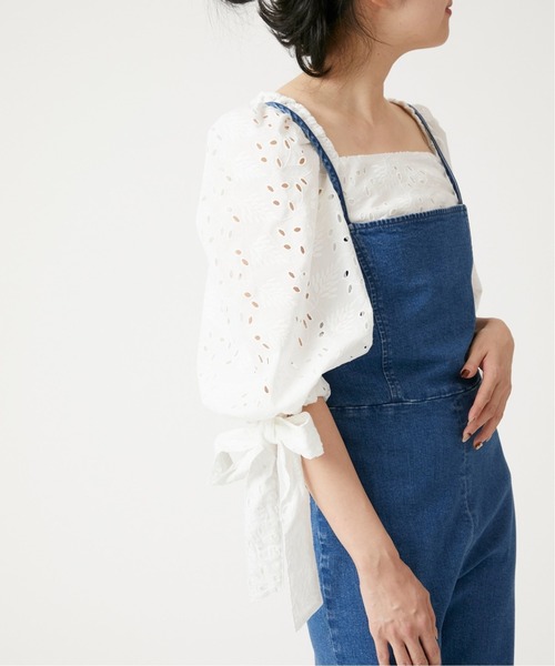 U by SPICK&SPAN(ユーバイスピックアンドスパン)の「スクエアネック リボンスリーブブラウス◆(シャツ/ブラウス・レディース・ホワイト/ベージュ・36/38)」の6枚目の写真