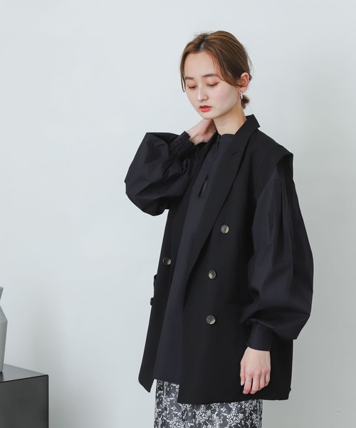 SENSE OF PLACE by URBAN RESEARCH（センスオブプレイスバイアーバンリサーチ）の「2WAYタックボリュームスリーブブラウス（シャツ/ブラウス・レディース・ホワイト系その他/ブラック/ライトベージュ/パープル・ONE）」の16枚目の写真