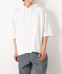 URBAN COLLECTION | ストレッチミニ裏毛6分袖 サイドポケットパーカー(パーカー)