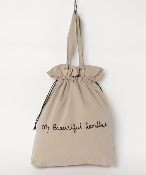 my beautiful landlet(マイビューティフルランドレット)の「【my beautiful landlet】 cotton nylon bio peach bag(トートバッグ・メンズ・ホワイト/ベージュ/ブラック・FREE)」の8枚目の写真