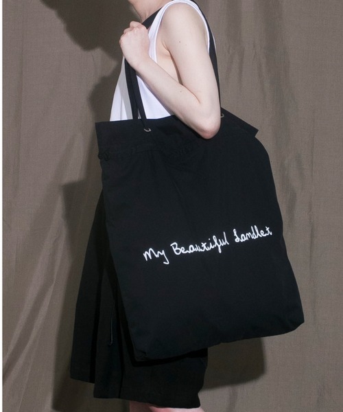 my beautiful landlet(マイビューティフルランドレット)の「【my beautiful landlet】 cotton nylon bio peach bag(トートバッグ・メンズ・ホワイト/ベージュ/ブラック・FREE)」の12枚目の写真