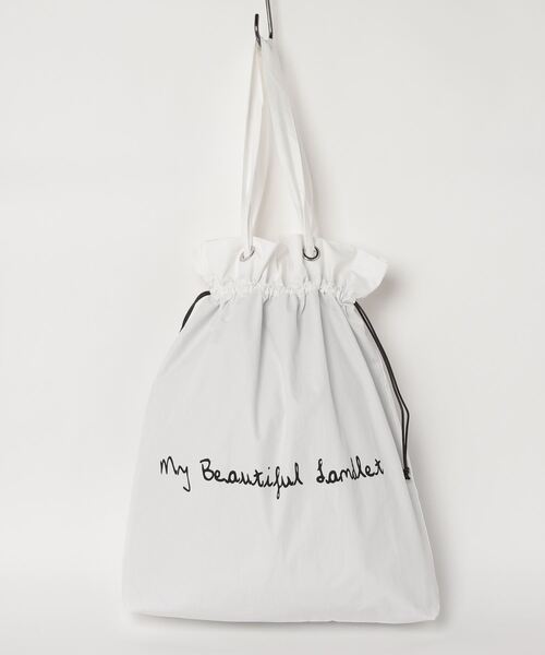 my beautiful landlet(マイビューティフルランドレット)の「【my beautiful landlet】 cotton nylon bio peach bag(トートバッグ・メンズ・ホワイト/ベージュ/ブラック・FREE)」の10枚目の写真