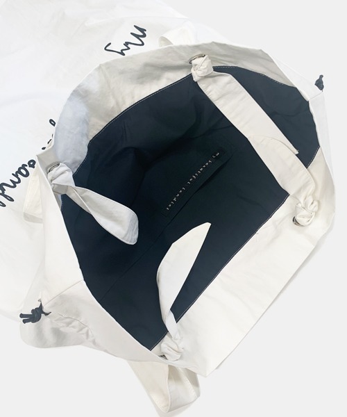 my beautiful landlet(マイビューティフルランドレット)の「【my beautiful landlet】 cotton nylon bio peach bag(トートバッグ・メンズ・ホワイト/ベージュ/ブラック・FREE)」の9枚目の写真
