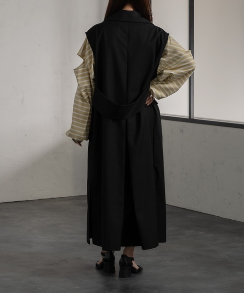 Ezick（エジック）の「テーラーロングベスト（ベスト・レディース・ライトグリーン/ブラック・FREE）」の8枚目の写真