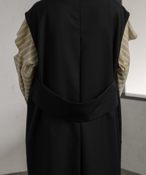 Ezick（エジック）の「テーラーロングベスト（ベスト・レディース・ライトグリーン/ブラック・FREE）」の4枚目の写真