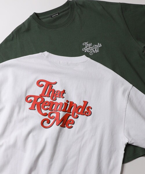 FREAK'S STORE（フリークスストア）の「WEB限定 ビッグシルエット ワンポイント刺繍 バックプリント クルーネックTシャツ/That Reminds Me（Tシャツ/カットソー・メンズ・オリーブ/サックスブルー/ブラック/グレー/ホワイト・SMALL/MEDIUM/LARGE）」の2枚目の写真
