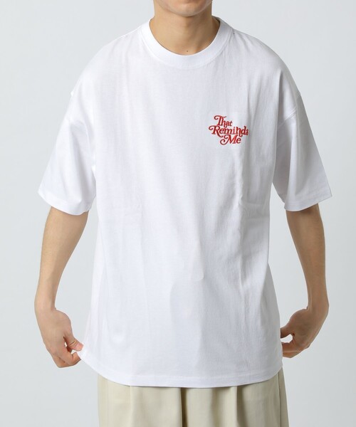 FREAK'S STORE（フリークスストア）の「WEB限定 ビッグシルエット ワンポイント刺繍 バックプリント クルーネックTシャツ/That Reminds Me（Tシャツ/カットソー・メンズ・オリーブ/サックスブルー/ブラック/グレー/ホワイト・SMALL/MEDIUM/LARGE）」の12枚目の写真