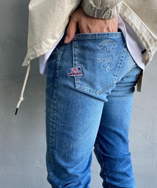 Big John（ビッグジョン）の「[BIG JOHN/ビッグジョン] TES×BIG JOHN×JEANS FACTORY トリプルネーム 別注 テーパードジョガースキニーデニム（デニムパンツ・メンズ・インディゴブルー/ライトインディゴブルー・26/28/32/30）」の15枚目の写真