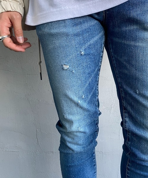 Big John（ビッグジョン）の「[BIG JOHN/ビッグジョン] TES×BIG JOHN×JEANS FACTORY トリプルネーム 別注 テーパードジョガースキニーデニム（デニムパンツ・メンズ・インディゴブルー/ライトインディゴブルー・26/28/32/30）」の13枚目の写真