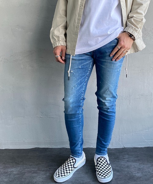 Big John（ビッグジョン）の「[BIG JOHN/ビッグジョン] TES×BIG JOHN×JEANS FACTORY トリプルネーム 別注 テーパードジョガースキニーデニム（デニムパンツ・メンズ・インディゴブルー/ライトインディゴブルー・26/28/32/30）」の6枚目の写真