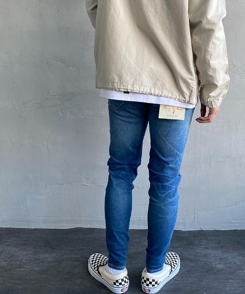 Big John（ビッグジョン）の「[BIG JOHN/ビッグジョン] TES×BIG JOHN×JEANS FACTORY トリプルネーム 別注 テーパードジョガースキニーデニム（デニムパンツ・メンズ・インディゴブルー/ライトインディゴブルー・26/28/32/30）」の8枚目の写真