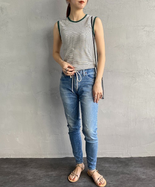 Big John（ビッグジョン）の「[BIG JOHN/ビッグジョン] TES×BIG JOHN×JEANS FACTORY トリプルネーム 別注 テーパードジョガースキニーデニム（デニムパンツ・メンズ・インディゴブルー/ライトインディゴブルー・26/28/32/30）」の5枚目の写真