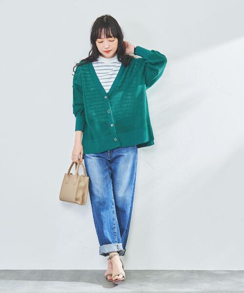 coen（コーエン）の「サラコVネックニットカーディガン#（カーディガン/ボレロ・レディース・ブラック/モカ/ライトピンク/ダークグリーン/ケリー/ライトグレー・FREE）」の11枚目の写真