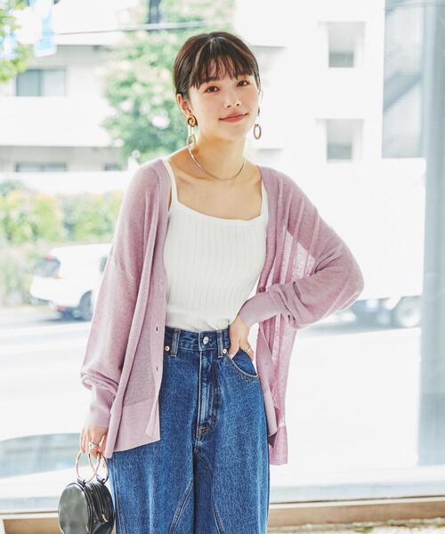 coen（コーエン）の「サラコVネックニットカーディガン#（カーディガン/ボレロ・レディース・ブラック/モカ/ライトピンク/ダークグリーン/ケリー/ライトグレー・FREE）」の12枚目の写真