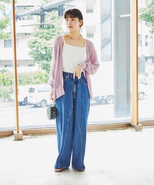 coen（コーエン）の「サラコVネックニットカーディガン#（カーディガン/ボレロ・レディース・ブラック/モカ/ライトピンク/ダークグリーン/ケリー/ライトグレー・FREE）」の14枚目の写真