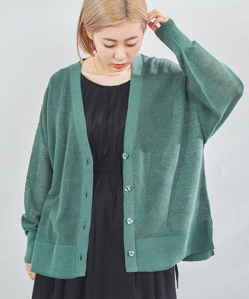 coen（コーエン）の「サラコVネックニットカーディガン#（カーディガン/ボレロ・レディース・ブラック/モカ/ライトピンク/ダークグリーン/ケリー/ライトグレー・FREE）」の17枚目の写真