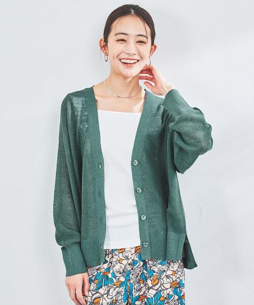 coen（コーエン）の「サラコVネックニットカーディガン#（カーディガン/ボレロ・レディース・ブラック/モカ/ライトピンク/ダークグリーン/ケリー/ライトグレー・FREE）」の19枚目の写真