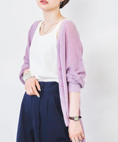 coen（コーエン）の「サラコVネックニットカーディガン#（カーディガン/ボレロ・レディース・ブラック/モカ/ライトピンク/ダークグリーン/ケリー/ライトグレー・FREE）」の20枚目の写真