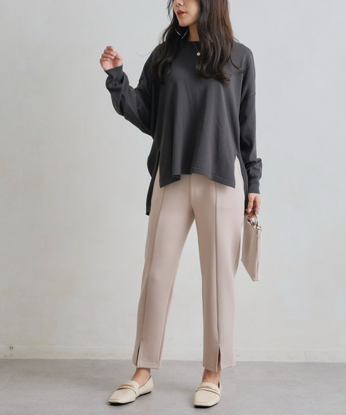 Chez toi（シェトワ）の「裾スリットカットパンツ（その他パンツ・レディース・ブラック/ピンク/アイボリー・FREE）」の4枚目の写真