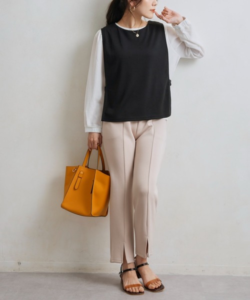 Chez toi（シェトワ）の「裾スリットカットパンツ（その他パンツ・レディース・ブラック/ピンク/アイボリー・FREE）」の9枚目の写真