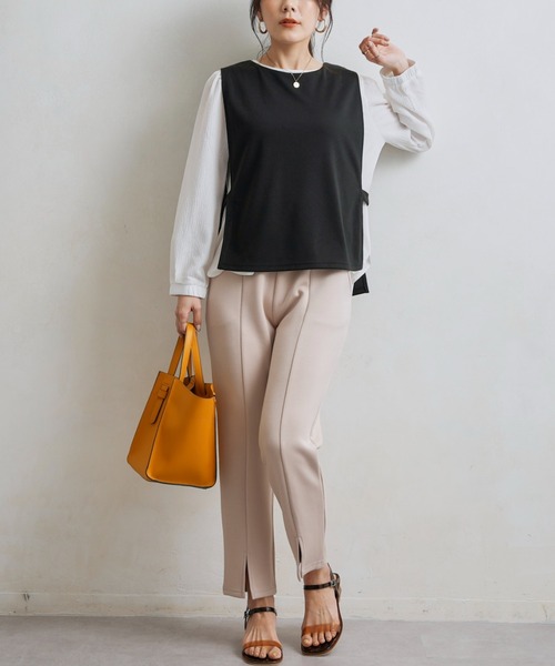 Chez toi（シェトワ）の「裾スリットカットパンツ（その他パンツ・レディース・ブラック/ピンク/アイボリー・FREE）」の10枚目の写真