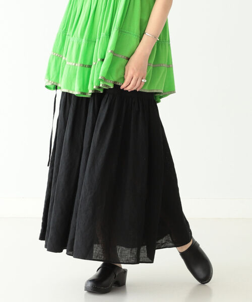 BEAMS BOY(ビームスボーイ)の「BEAMS BOY / リネン ソリッド スカート(スカート・レディース・ブラック/フューシャピンク・ONE SIZE)」の7枚目の写真