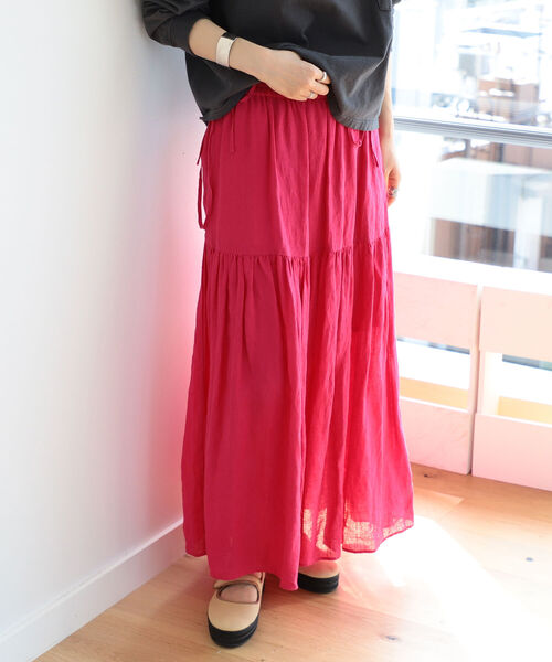 BEAMS BOY(ビームスボーイ)の「BEAMS BOY / リネン ソリッド スカート(スカート・レディース・ブラック/フューシャピンク・ONE SIZE)」の18枚目の写真