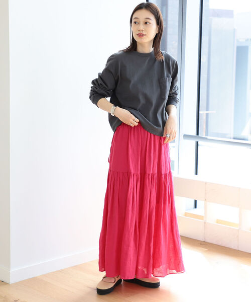 BEAMS BOY(ビームスボーイ)の「BEAMS BOY / リネン ソリッド スカート(スカート・レディース・ブラック/フューシャピンク・ONE SIZE)」の19枚目の写真