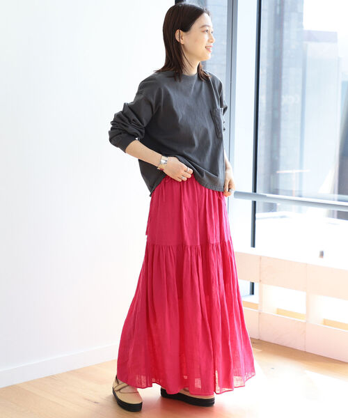 BEAMS BOY(ビームスボーイ)の「BEAMS BOY / リネン ソリッド スカート(スカート・レディース・ブラック/フューシャピンク・ONE SIZE)」の20枚目の写真