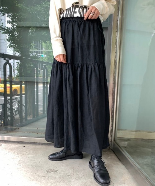 BEAMS BOY(ビームスボーイ)の「BEAMS BOY / リネン ソリッド スカート(スカート・レディース・ブラック/フューシャピンク・ONE SIZE)」の16枚目の写真