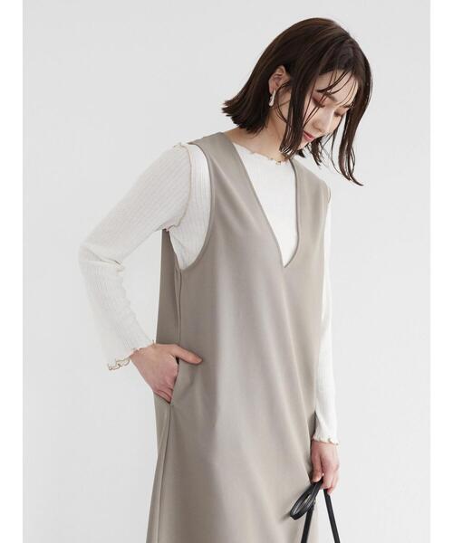 Green Parks(グリーンパークス)の「配色メローカットプルオーバー(Tシャツ/カットソー・レディース・オフホワイト/サックスブルー/グレイッシュベージュ・FREE)」の7枚目の写真