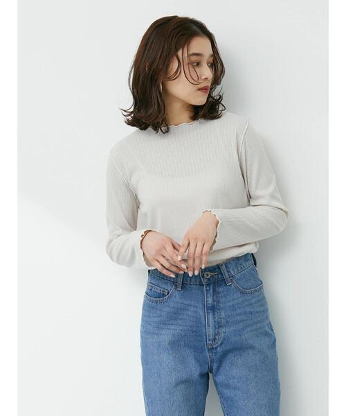 Green Parks(グリーンパークス)の「配色メローカットプルオーバー(Tシャツ/カットソー・レディース・オフホワイト/サックスブルー/グレイッシュベージュ・FREE)」の15枚目の写真