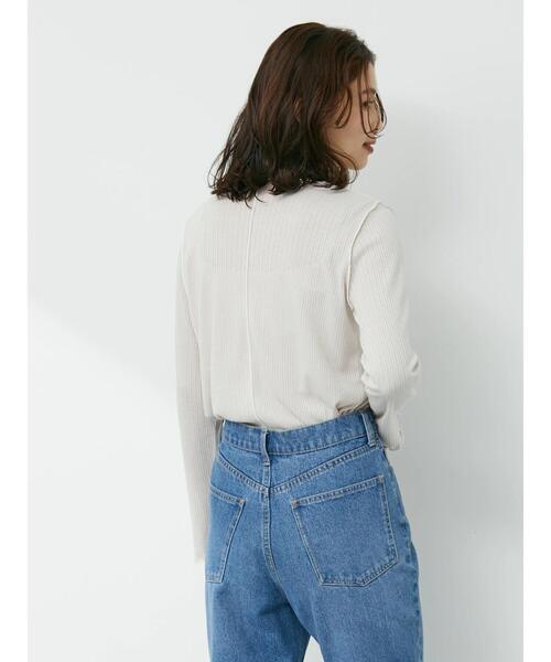 Green Parks(グリーンパークス)の「配色メローカットプルオーバー(Tシャツ/カットソー・レディース・オフホワイト/サックスブルー/グレイッシュベージュ・FREE)」の17枚目の写真