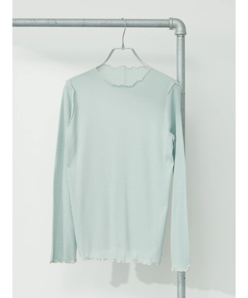 Green Parks(グリーンパークス)の「配色メローカットプルオーバー(Tシャツ/カットソー・レディース・オフホワイト/サックスブルー/グレイッシュベージュ・FREE)」の1枚目の写真