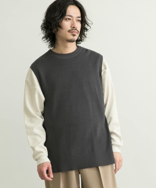 URBAN RESEARCH（アーバンリサーチ）の「ハンドウォッシャブルニットベスト（ベスト・メンズ・チャコールグレー/ネイビー/オフホワイト・MEDIUM/LARGE/X-LARGE）」の2枚目の写真