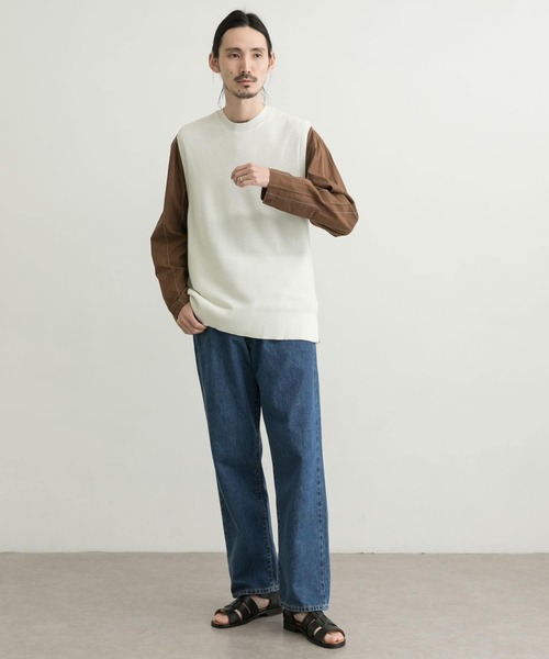 URBAN RESEARCH（アーバンリサーチ）の「ハンドウォッシャブルニットベスト（ベスト・メンズ・チャコールグレー/ネイビー/オフホワイト・MEDIUM/LARGE/X-LARGE）」の6枚目の写真