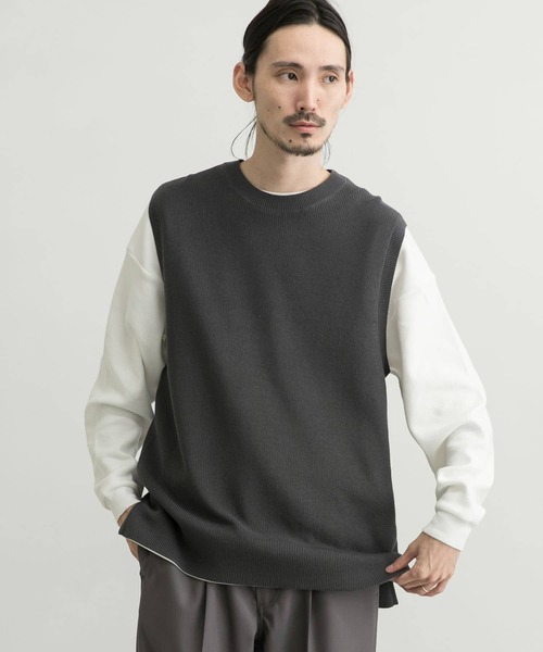 URBAN RESEARCH（アーバンリサーチ）の「ハンドウォッシャブルニットベスト（ベスト・メンズ・チャコールグレー/ネイビー/オフホワイト・MEDIUM/LARGE/X-LARGE）」の10枚目の写真